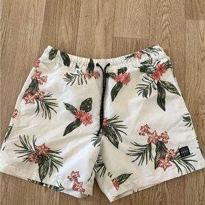 Aeropostale Floral Print Men Shorts - White and Green
